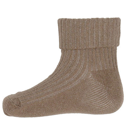 Minymo Socks - 2-Pack - Rib - Light Taupe