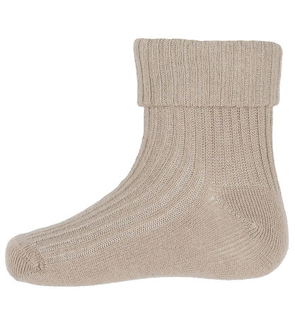 Minymo Socks - 2-Pack - Rib - Light Taupe