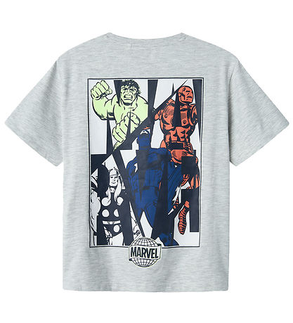 Name It T-shirts - Marvel - NkmMajor - Light Grey Melange Name It T-shirts - Marvel - NkmMajor - Light Grey Melange