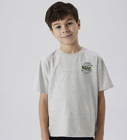 Name It T-shirts - Marvel - NkmMajor - Light Grey Melange Name It T-shirts - Marvel - NkmMajor - Light Grey Melange