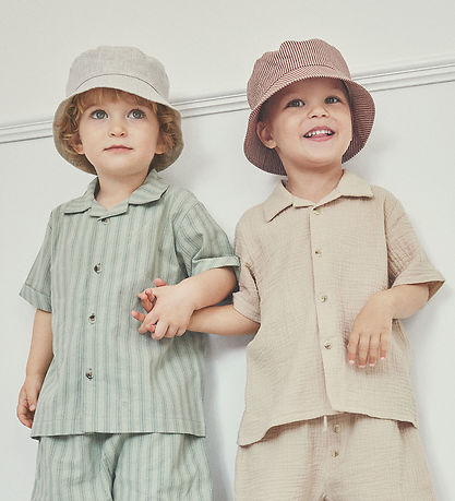 Huttelihut Bucket Hat - Irish Cream w. Stripes