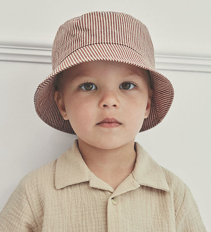 Huttelihut Bucket Hat - Irish Cream w. Stripes
