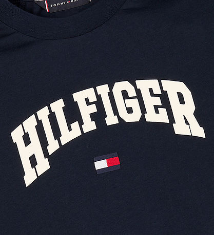 Tommy Hilfiger Stuttermabolur - Varsity - Dark Nótt Dökkblátt
