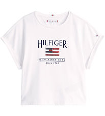 Tommy Hilfiger T-shirt - Sequins Flag - White Tommy Hilfiger T-shirt - Sequins Flag - White