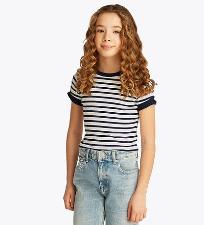 Tommy Hilfiger T-skjorte - Ruffle Stripe - Dark Natt Navy/Stripe