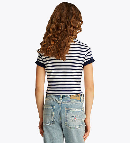 Tommy Hilfiger T-skjorte - Ruffle Stripe - Dark Natt Navy/Stripe
