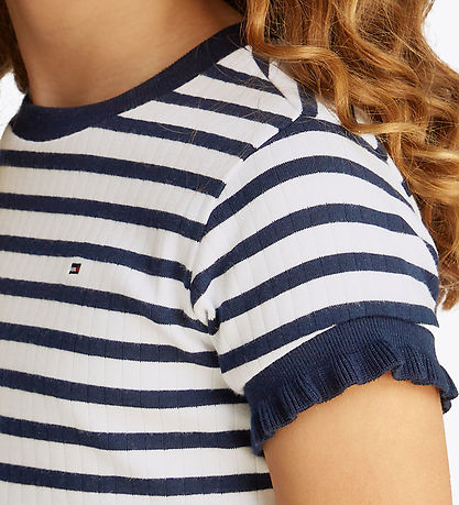 Tommy Hilfiger T-skjorte - Ruffle Stripe - Dark Natt Navy/Stripe