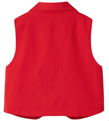 Name It Waistcoat - NkfFalinnen - Card - Chinese Red