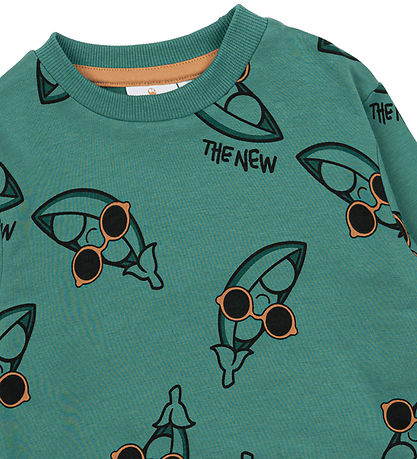 The New Siblings Sweatshirt - TnstNeo - Bottle Green w. Peas