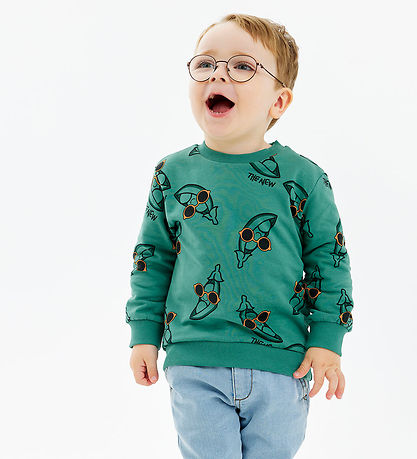 The New Siblings Sweatshirt - TnstNeo - Bottle Green w. Peas