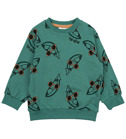 The New Siblings Sweatshirt - TnstNeo - Bottle Green w. Peas