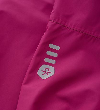 Color Kids Shell pants w. Suspenders - Festival Fuchsia