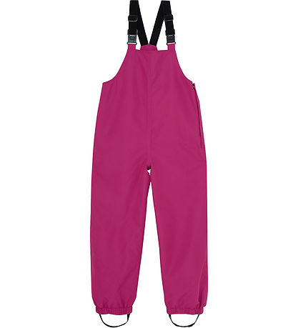 Color Kids Shell pants w. Suspenders - Festival Fuchsia