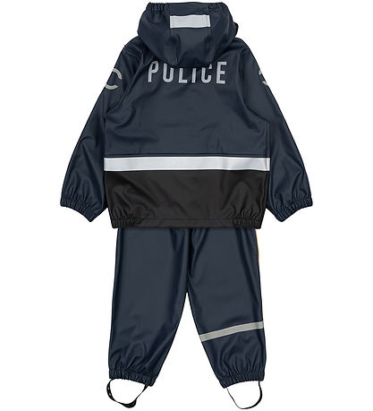 Mikk-Line Rainwear w. Suspenders - PU - Blue Nights w. Police