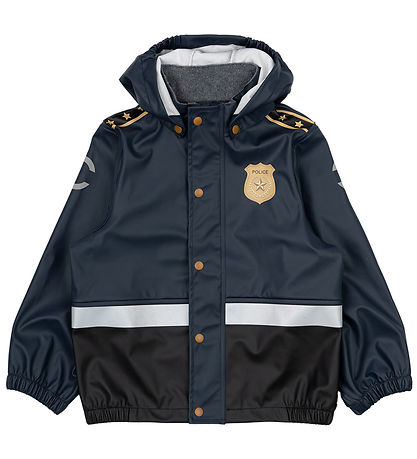 Mikk-Line Rainwear w. Suspenders - PU - Blue Nights w. Police