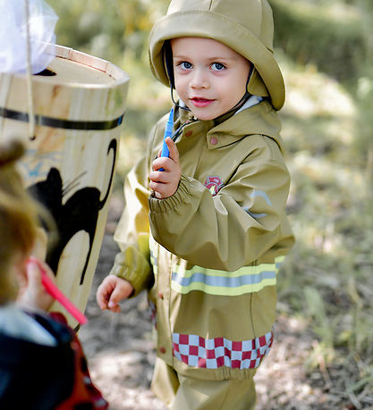 Mikk-Line Rainwear w. Suspenders - PU - Kelp w. Firefighter
