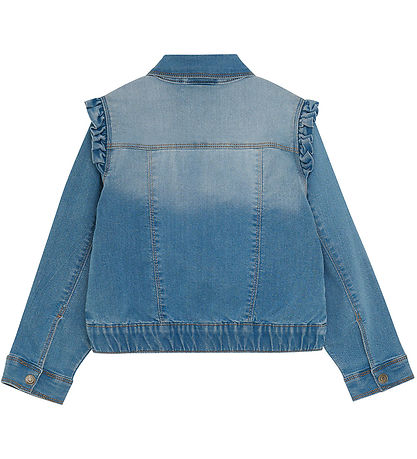 Denim Veste av. Broderie Minymo - Blue Brouillard