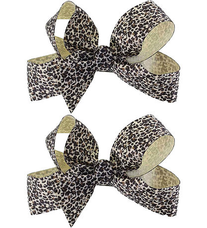 By Stær Hair Clip w. Bow - 2-Pack - 10 cm - Leo