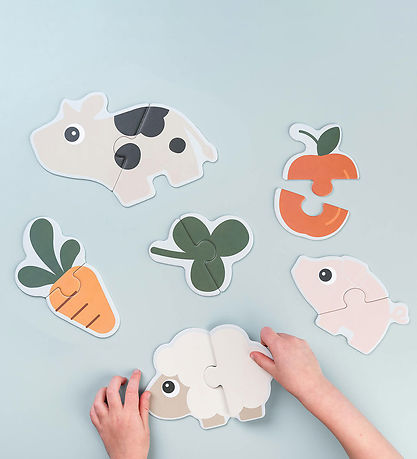 Done by Deer Jigsaw Puzzle - 12 pcs - Tiny Farm Colour Mix Done by Deer Jigsaw Puzzle - 12 pcs - Tiny Farm Colour Mix