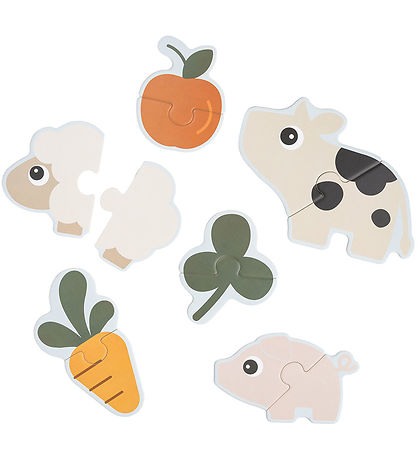 Done by Deer Jigsaw Puzzle - 12 pcs - Tiny Farm Colour Mix Done by Deer Jigsaw Puzzle - 12 pcs - Tiny Farm Colour Mix