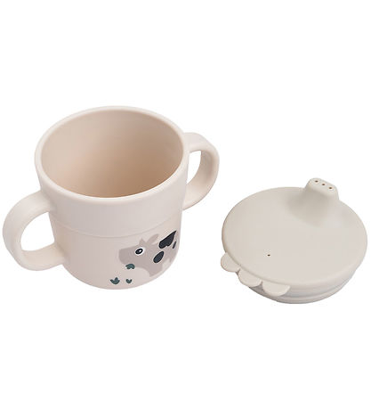 Done by Deer Cup w. Spout Lid - Tiny Farm - Sand
