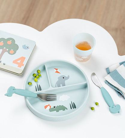 Done by Deer Stick Duck Stay Divided Plate - Playground - Blue Done by Deer Stick Duck Stay Divided Plate - Playground - Blue