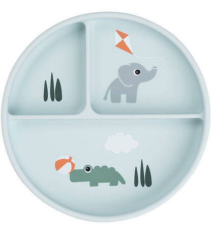 Done by Deer Stick Duck Stay Divided Plate - Playground - Blue Done by Deer Stick Duck Stay Divided Plate - Playground - Blue