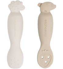 Done by Deer Baby Spoons - 2-Pack - Tiny Farm - Sand