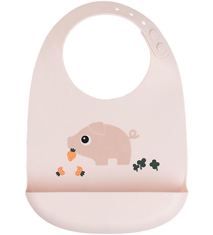 Done by Deer Bib w. Food Catcher - Silicone - Pigee Powder
