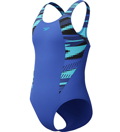 Speedo Zwempak - HyperBoom SPlice Muscleback - Blauw m. Print