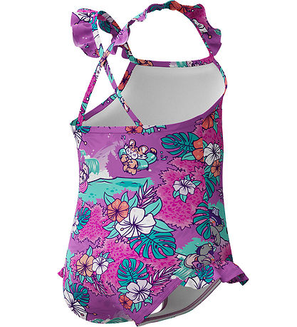 Speedo Badeanzug - Schwimmen lernen - Lila m. Blumen