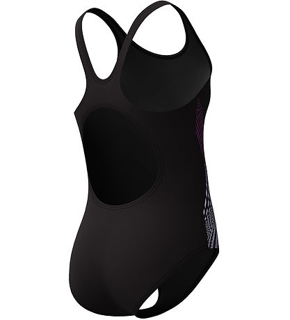 Speedo Badeanzug - Placement Muscleback - Schwarz m. Lila