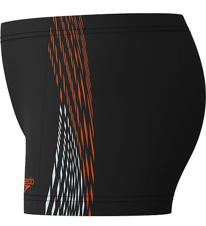 Speedo Swim Trunks - Plastisol Placement - Black w. Orange