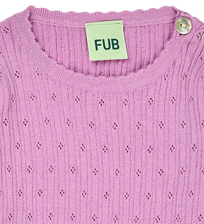 FUB Bodysuit s/s - Rib - Pointelle - Orchid