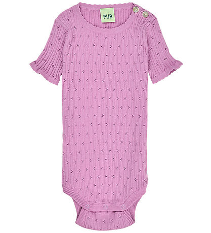 FUB Bodysuit s/s - Rib - Pointelle - Orchid