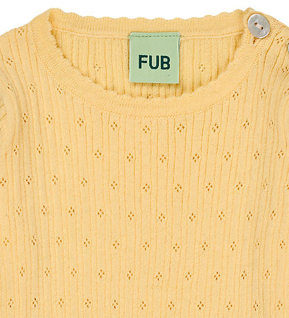 FUB Bodysuit s/s - Rib - Pointelle - Vanilla