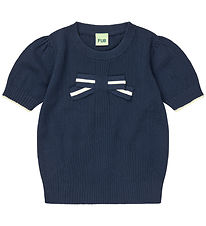 FUB T-shirt - Knitted - Bow - Dark Navy FUB T-shirt - Knitted - Bow - Dark Navy