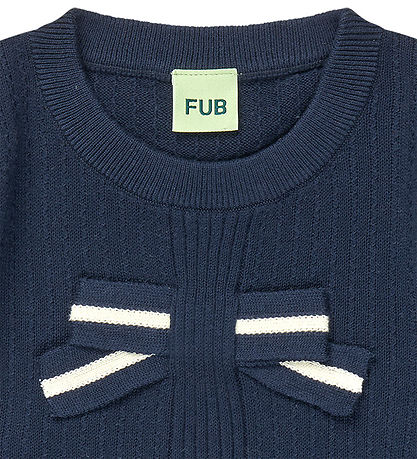 FUB T-shirt - Knitted - Bow - Dark Navy
