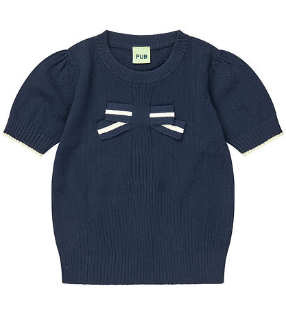 FUB T-shirt - Knitted - Bow - Dark Navy