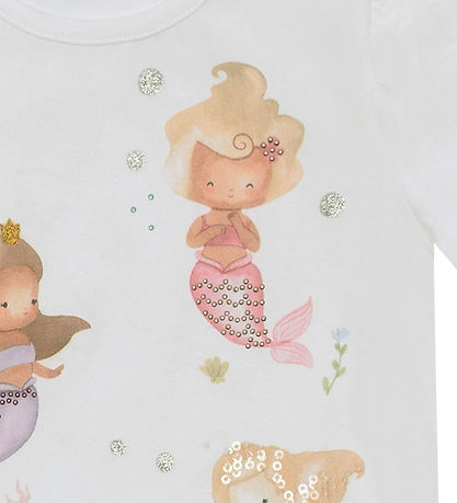 Hust and Claire T-shirt - Alma - White w. Glitter