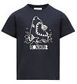 Moncler T-shirt - Marinblå m. Haj Moncler T-shirt - Marinblå m. Haj