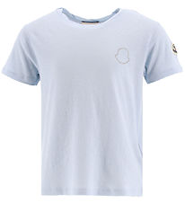 Moncler T-shirt - Ljusblåmelerad m. Strass