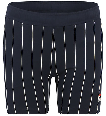 Fila Shorts - Leczna - Black Iris/Bright White Striped Fila Shorts - Leczna - Black Iris/Bright White Striped