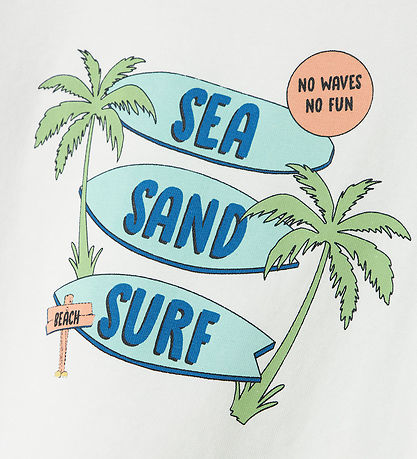 Name It T-paita - NmmVux - Bright White/Sea Name It T-paita - NmmVux - Bright White/Sea