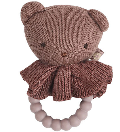 Hochet Mordeur Smallstuff - Tricoté - 10 cm - Dark Rose Hochet Mordeur Smallstuff - Tricoté - 10 cm - Dark Rose