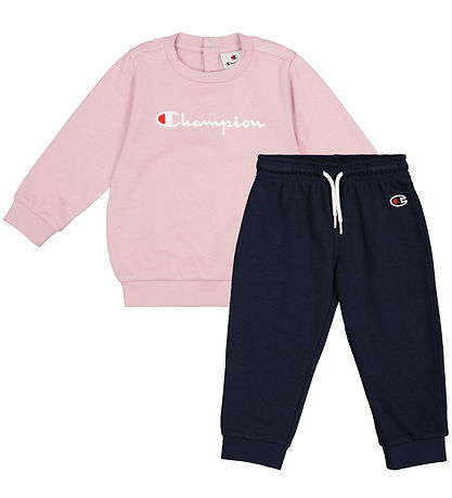 Champion Collegesetti - Crewneck - Laivastonsininen/Vaaleanpunai