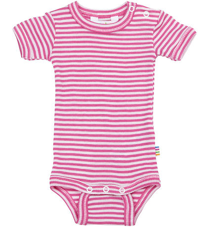 Joha Bodysuit s/s - Rib - Wool/Silk - Off White/Pink Joha Bodysuit s/s - Rib - Wool/Silk - Off White/Pink