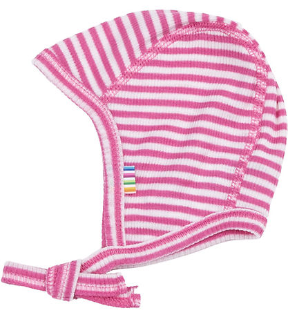 Joha Babymuts - Rib - Wol/Zijde - Off White/Roze Joha Babymuts - Rib - Wol/Zijde - Off White/Roze