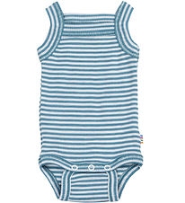 Joha Body u/e - Rib - Ull/Silke - Off White/Blå Joha Body u/e - Rib - Ull/Silke - Off White/Blå