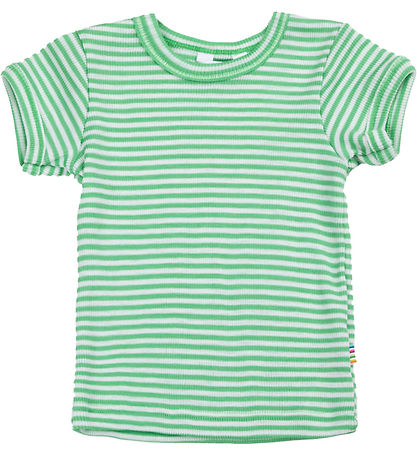 Joha T-shirt - Rib - Wool/Silk - Off White/Green